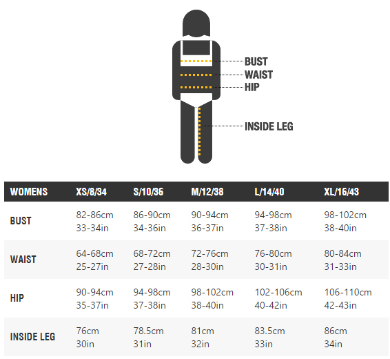 Switchback Bindings Size Chart